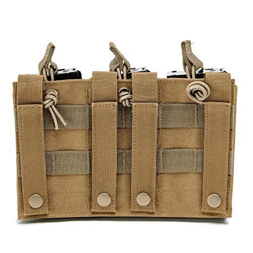 WOLF TACTICAL Triple Rifle Mag Pouch Open Top MOLLE Pouch for M4, M16