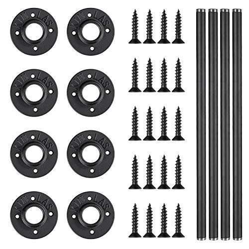 Elibbren 4 Pack Industrial Pipe Table Legs, Farmhouse Metal Pipes and