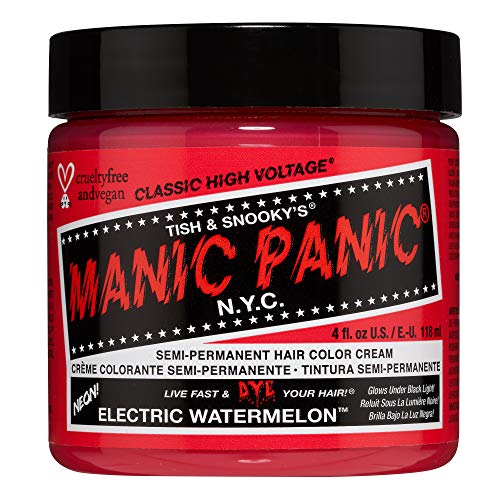 MANIC PANIC Classic Electric Watermelon Semi Permanent Hair Color - Neon Pink Hair Dye for Women & Men That Lasts 4-6 Weeks - Vegan, Ammonia & Cruelty-Free - Create & Mix Custom Shades (4oz)