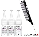 Goldwell Dualsenses BLONDES & HIGHLIGHTS Color Lock Serum, 18ml / 0.6oz vials (with Sleek Steel Pin Tail Comb) (3-pack, Blondes & Highlights)