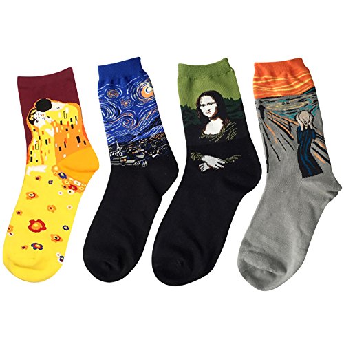 Chalier 46 Pairs Womens Fun Socks Famous Painting Patterned Art Socks