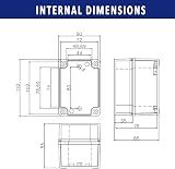 Supertool IP67 Waterproof Project Box ABS Plastic 110x80x85mm Light Gray view 2