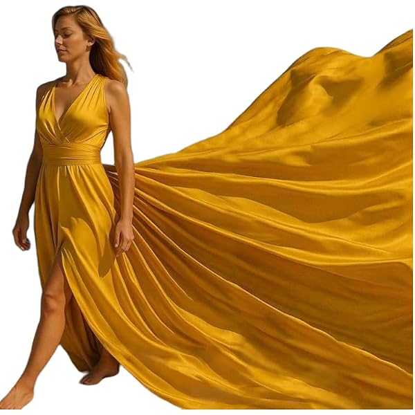 Amazon.com: Yellow Long Flying Dress For Photoshoot Dramatic Flowy Dress  Brown Gold Long Flying Dress Photoshoot Flying Dress France Long Flowy Infinity  Dress : Clothing, Shoes & Jewelry