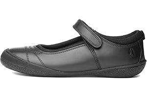 Hush Puppies Girls Clara Leather School Shoes (12.5 Little Kid) (Black)