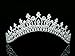 Bridal Wedding Pageant Princess Tiara Crown - Clear Crystals Silver Plating T208