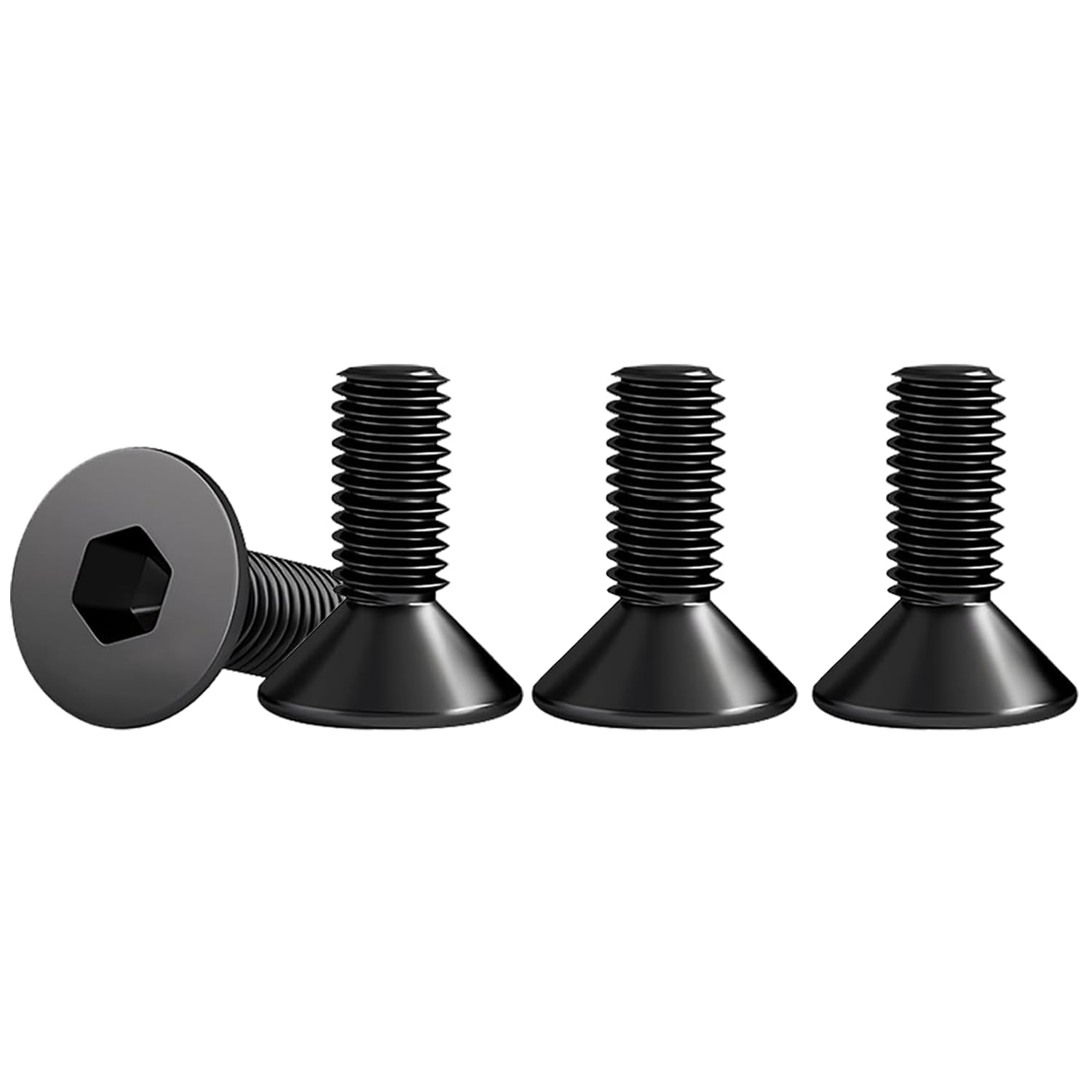 Drenky Black Socket Countersunk Screws M6 X 16mm 304 Stainless Steel Hex Socket Countersunk Bolts DIN 7991 / ISO 10642 Machine Screws Rustproof Flat Head Hex Socket Cap Screws (Pack of 25) — image 1