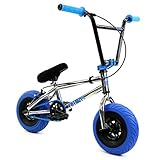 FatBoy Mini BMX Bicycle Freestyle Bike Fat Tires Chrome Assault Pro, Blue