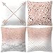 Square 18x18 Inches Decorative Pillowcases Cuekondy Pack of 4 Rose Gold Pink Geometric Print Throw Cushion Cover with Zipper for Bedroom Living Room Sofa Home Decor (G)