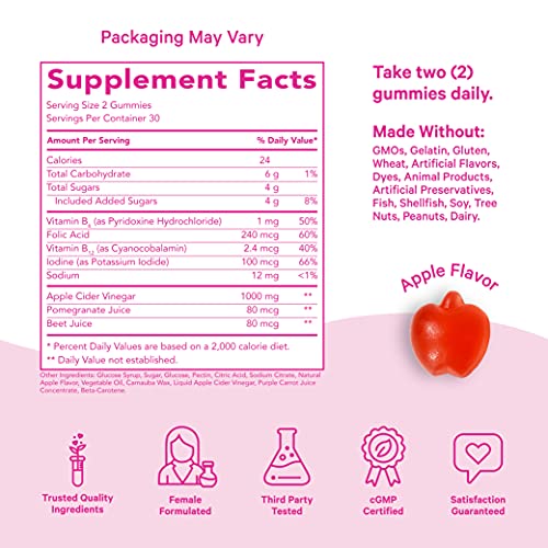 Pink Stork Total Apple Cider Vinegar Gummies ACV Gummy Vitamins for