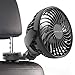 OPOLAR Car Fan with Strong Clamp, Car Rear Seat Passenger Baby Pet Driver USB Electric Fans, Rotatable Car Seat Headrest Clip on Fan, 4 Speeds Cooling Air for SUV RV Boat Auto Vehicles Van Backseat