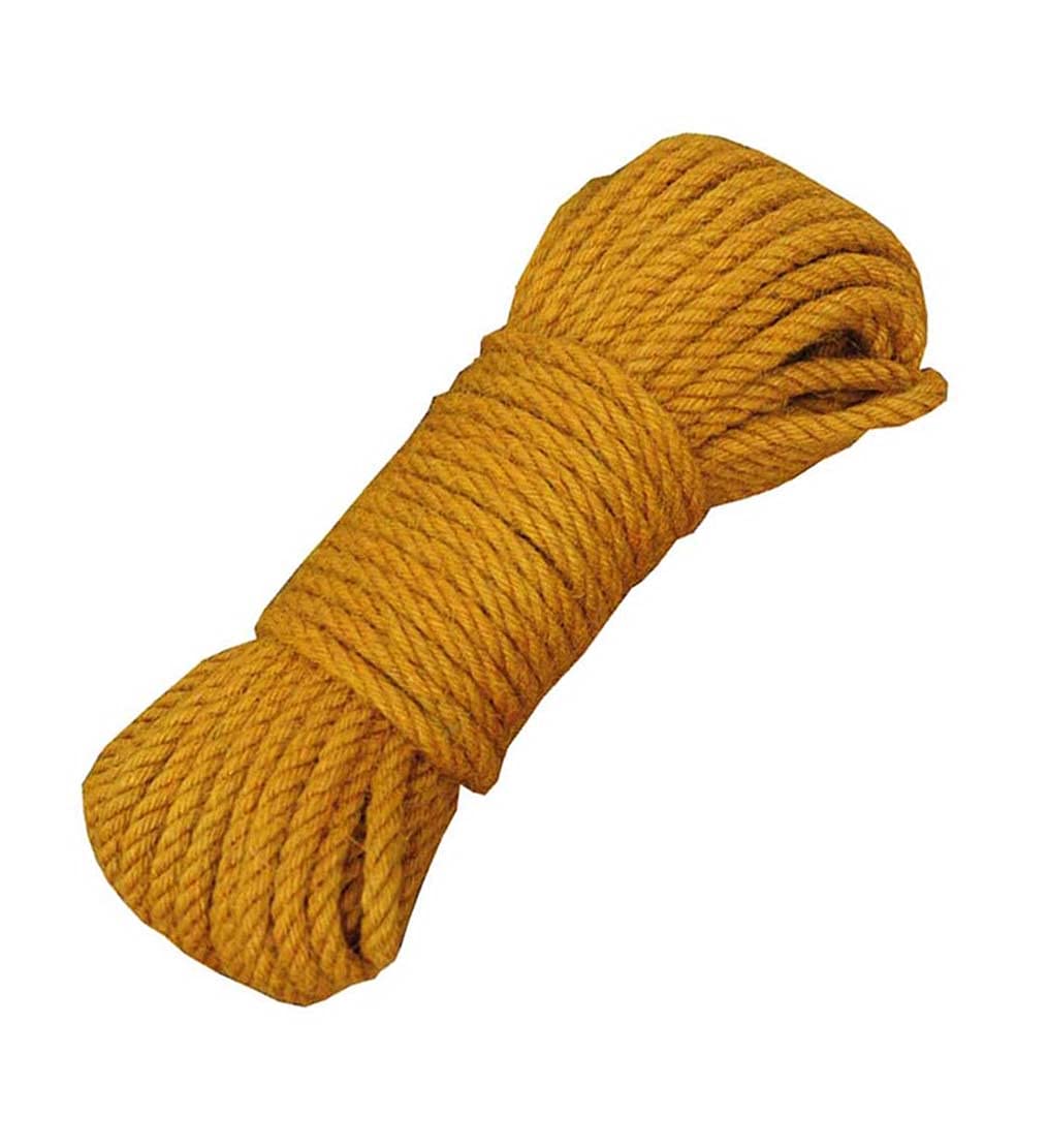 Fendawn Strive Yellow Jute Twine Eco-friendly String Rope for DIY Crafts Bundling Gardening, 6mm x 20m (1/4" x 65ft)