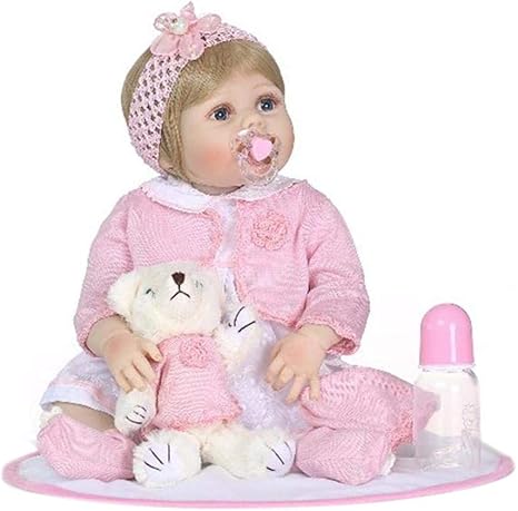 Muñeca Reborn Simulación bebé muñeca realista juguetes niña niña reborn silicona completa acompañante para niños educación precoz regalo de cumpleaños rosa: Amazon.es: Bebé