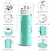 CHICMODA Collapsible Water Bottle, Shockproof Portable Water Bottle with BPA Free,Leak Proof, Wide Mouth, Flip top for Travel Sports and Outdoors,Aqua Blue