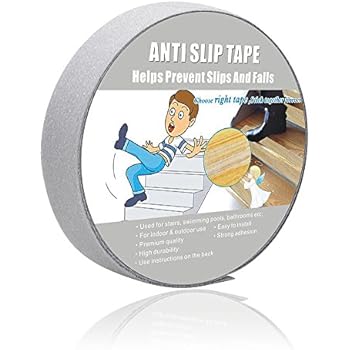 Anti Slip Tape Clear,Safety Track Tape Skid Tape Roll High Traction Strong Grip Abrasive Residue Free Adhesive (1