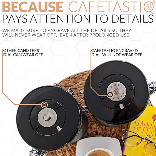 CafetastiQ Coffee Canister Large 22oz Airtight Coffee Container for