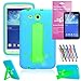EpicGadget Case Shockproof Hybrid Case with Build In i Kickstand Protective Cover for Samsung Tablet Galaxy Tab 3 Lite 7.0 - (Blue and Green)