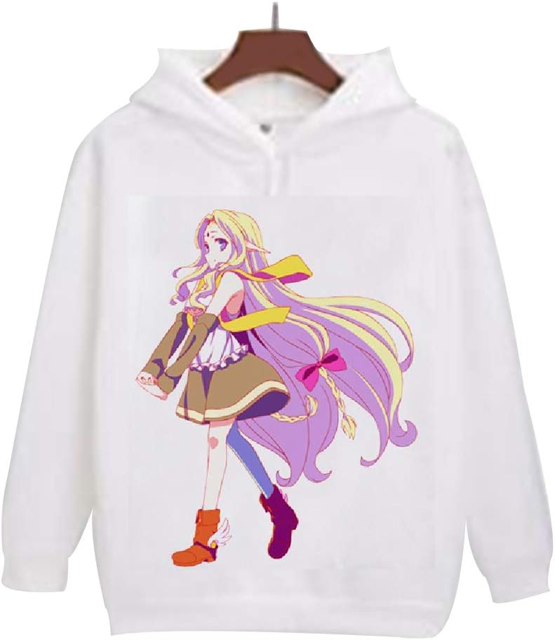 QIAOTT No Game No Life Anime Pullover,3D Print Fleece Cosplay Hoodies Sweatshirt for Anime Fans