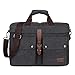 Baosha BC-07 17inch Canvas Laptop Computer Bag Messenger Bag Multicompartment Briefcase (Black)