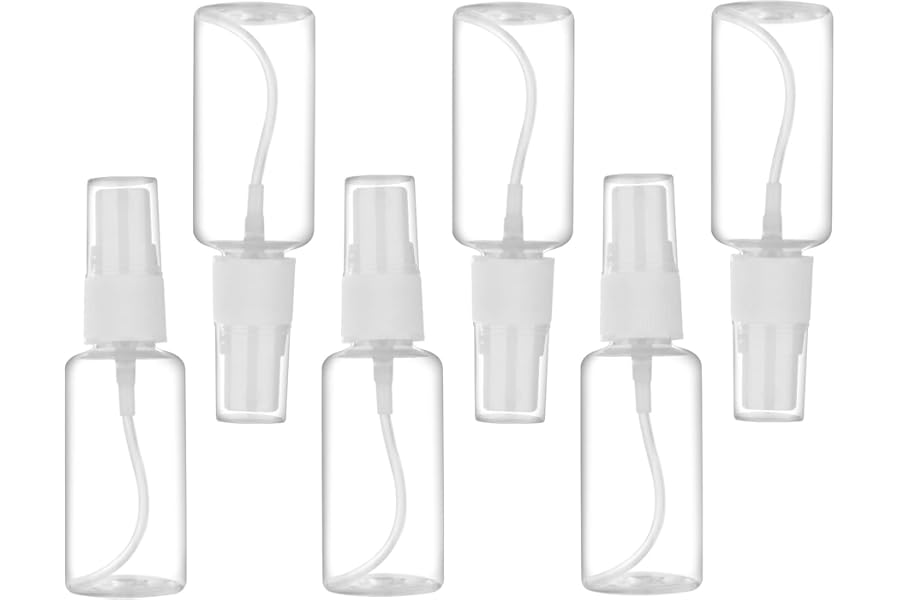 Spray Bottle, 1oz/30ml Small Plastic Fine Mist Spray Bottles, Mini Empty Travel Bottles with Funnels and Labels 6 Pack