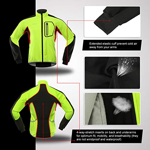 BERGRISAR Men's Winter Softshell Cycling Jacket Windbreaker Water