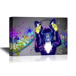 Dog Listening to Music Funny Animal Concept