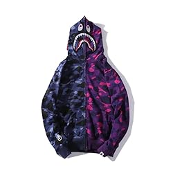 EXXE&OYYO Men's Shark Hoodie,Cotton Material Shark