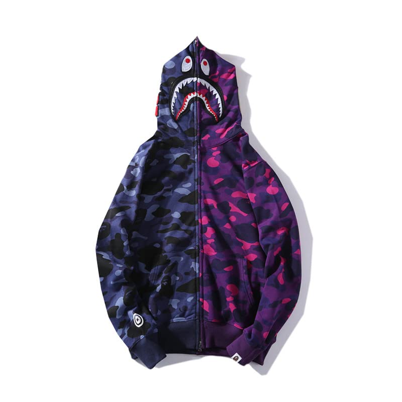 EXXE&OYYO Men's Shark Hoodie,Cotton Material Shark