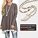 Sanifer Women Lace Long Sleeve Tunic Top Blouse (Medium, Coffee)