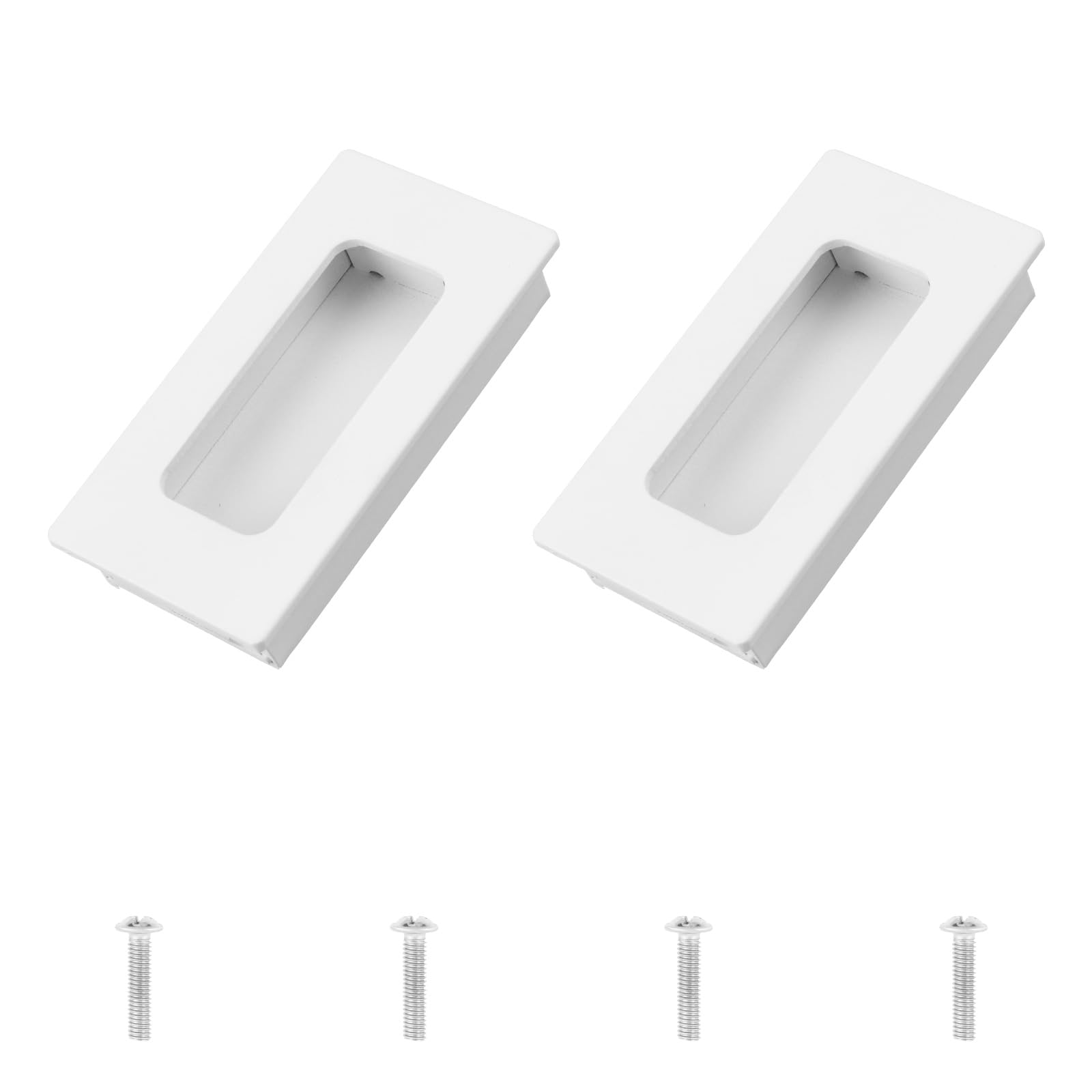 Photo 1 of MOROBOR Recessed Finger Flush Pulls, 2pcs Warm White Rectangular Aluminum Handle Embedded Flush Sliding Door Pull for Cabinet Wardrobe Drawer