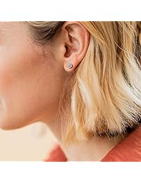 Plata de ley Boma espiral Stud arete