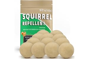 AUDQQM Squirrel Repellent, Chipmunk Repellent Outdoor, Squirrels Deterrent for Potted Plants, Attic Squirrel Repellant, Squirrels Away for Garden, Get Rid of Chipmunks for Tree, Bird Feeder, Car-12P