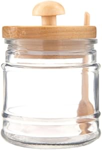 Glass Jar with Wooden Spoon & Birch Lid. Fill elegant design glass jars to the brim with decor, treats, and other fun fillers (1)
