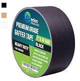 REAL Professional Grade Gaffer Tape 2" X 30 Yards by EdenProducts, Strongest On The Market, Residue Free, Heavy Duty Non-Reflective Matte Finish Cloth Gaff Tape, Multipurpose, Outdoor & Indoor - Black