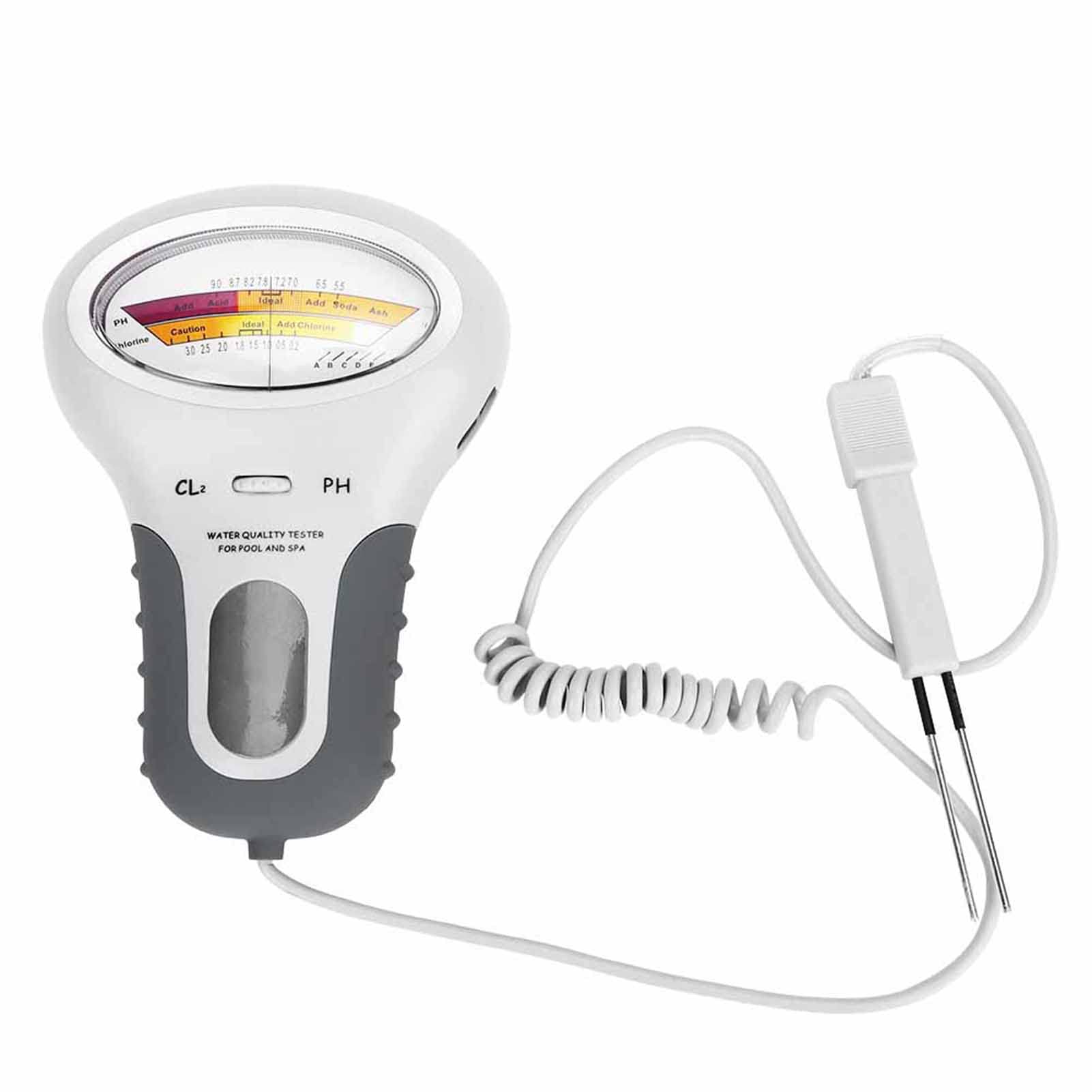 Leopacat PH Chlorine Tester, Digital Swimming Pool Tester, Water Quality Analyzer With Probe Dual Scale Portable Quick Testing Meter for Adjust Spas And Hydroponics Pools Free Chlorine PH Level