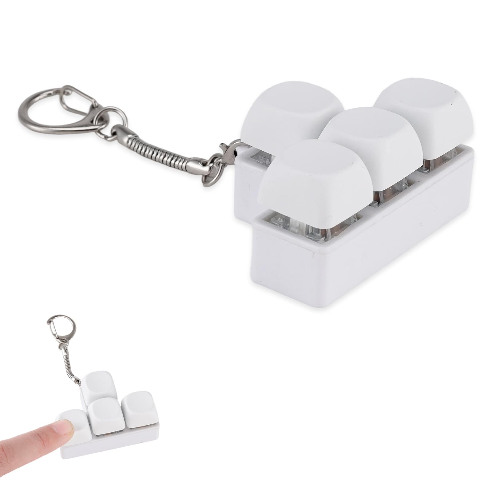 T-Shaped Keyboard Fidget Toy, Portable PBT Cool Gadgets with Crisp Key Sounds, Funny Keyring for Stress Relief & Focus, Decompression Gift Toy Keyboard for Office & Commute