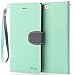 iPhone SE Case, iPhone 5S Case, IPHOX Magnetized Closure Card Slots Money Pouch, Retro Leather Wallet Case Purse Protective Cover Stand Feature Flip Book Case for iPhone 5s / 5 / SE (GR&BU/C)