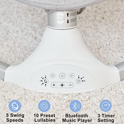 Bellababy Bluetooth Baby Swing for Infants, Compact & Portable Baby