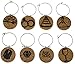 Wedding Wine Charms (20+ Unique Sets) Cork Wine Glass Charms - Set of 8 Wedding Theme Charms, Engagement/Wedding Gift for Wine Lover - Wine Accessories, Wine Glass Markers – Drink Identifiers