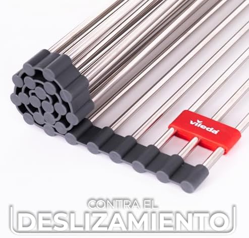 Drenador de loiça de lava-loiça 45 x 40 cm - Drenador de loiça dobrável - Aço inoxidável - Enrolável, ideal como estrutura para loiça e tampa do lava-loiça, escorredor dobrável para loiças