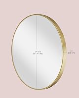 SONGMICS Round Mirror 61 cm Gold Metal Frame Wall Mounted LWM102A01 view 4