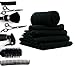 Cotton Salon Towels - Gym Towel - Hand Towel - (12-Pack, Black) - 16 inches x 27 inches - Ringspun-Cotton, Maximum Softness and Absorbency, Easy Care – by HomeLabels