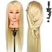 Neverland Beauty 22 Inch 30% Real Hair Hairdressing Cosmetology Training Head Blonde Mannequin Head Hairdresser Training Head w/Clamp For College and Professional Use #613