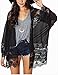 Women's Floral Crochet Lace Kimono Cardigan Fringe Beach Cover up Blouses Top