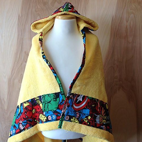 Hooded Towel- Superheroes (Yellow)