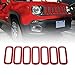 Xprite Red 7pcs ABS Front Grill Grille Inserts Compatible with 2015-2017 Jeep Renegade