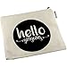 Positive Messages Canvas Cosmetic Bag and Travel Makeup Zipper Pouch Organizer Set for Wedding