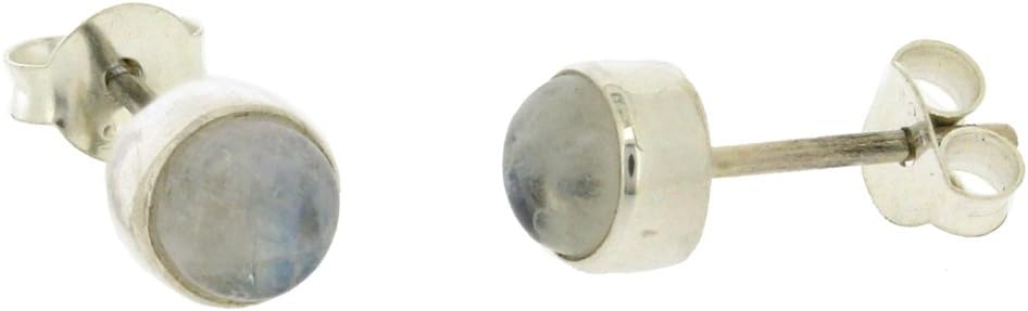 Nova Silver Bemine Sterling Silver Moonstone Round Stud Earrings