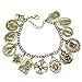 RechicGu Vintage Gold Catholic Religious Church Medals Cross Chain Cuff Pray Bracelet Bangle Charm Inspirational Bible Jesus Saints Pray for US