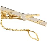 Plyrmonth Men's Gold 3D Instrument Tie Clip - Guitar Pattern Tie Clip with Gift Box, Suitable for Music Enthusiasts' Personal Use and Excellent Gift.
