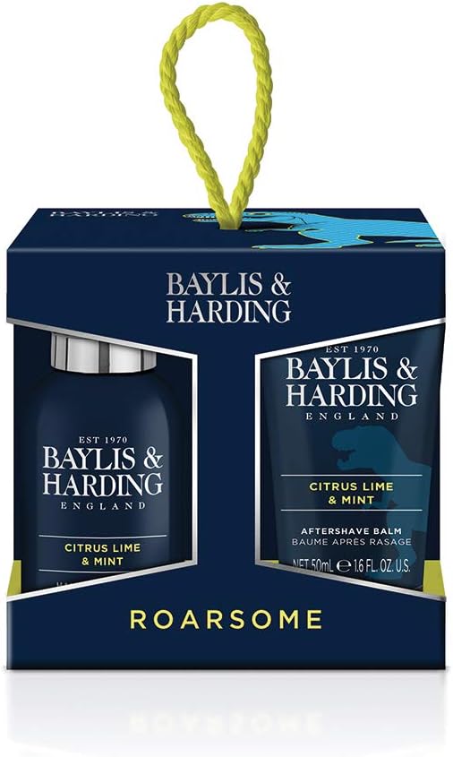 Baylis & Harding Men's Citrus Lime & Mint 4 Piece Gift Set Face Wash Body Wash